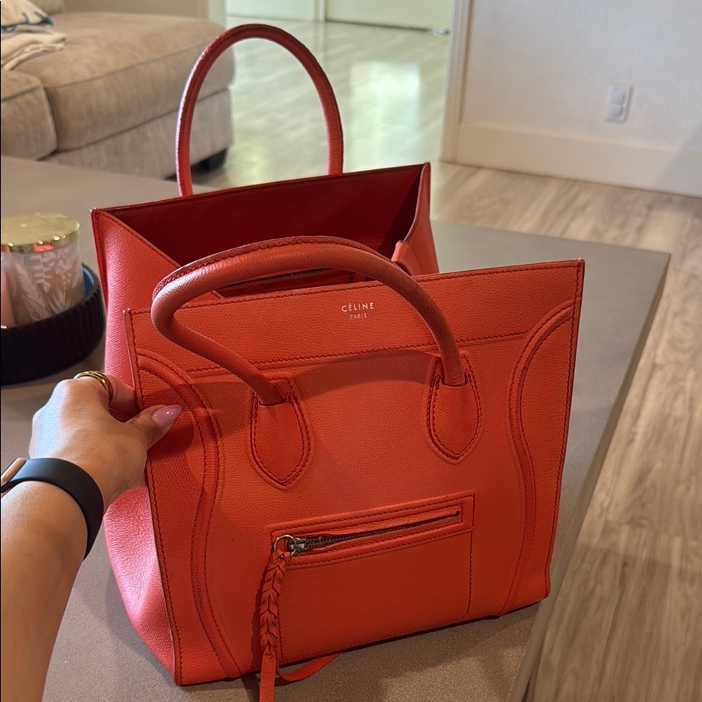 Celine Orange Tote Bag